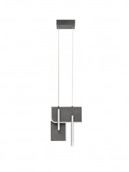 Lampa wisząca szara LED ściemnialna geometryczna nowoczesna designerska do sypialni salonu kuchni ALBAIDA LE45722 Luces Exclusivas