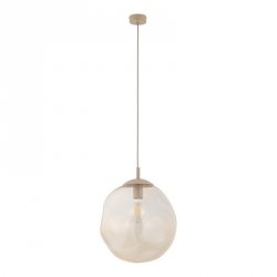 Beżowa lampa wisząca owalny szklany klosz designerska nowoczesna dekoracyjna salonowa LAVA L 11325 TK-LIGHTING