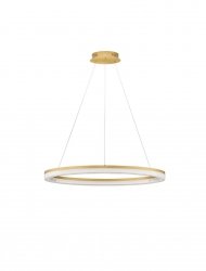 Lampa wisząca LED złota okrąg pierścień minimalistyczna nowoczesna możliwość ściemniania LANTELVO LE45392 Luces Exclusivas