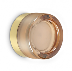 Okrągły kinkiet nowoczesny bursztynowy szklany klosz ponadczasowy minimalistyczny Lolly 354637 Ideal Lux