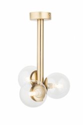 Lampa wisząca sufitowa Perla Lux 3 Sigma 40852 złoty szczotkowany/ transparentny