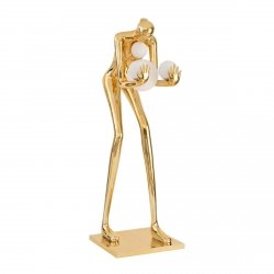 Designerska lampa podłogowa stojąca złota kobieca sylwetka dekoracyjna ozdobna szklane kule WOMAN DN433-F gold Step Into Design