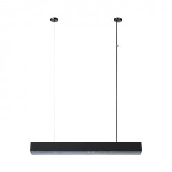 Czarna Lampa Wisząca Prostokąt LED CCT MIRA LP-1201/1P M BK LIGHT PRESTIGE