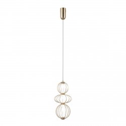 Złota lampa wisząca nowoczesna druciana led Rabel Italux PND-344221-3V-HBR