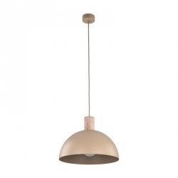 Beżowa lampa wisząca półokrągły klosz z drewnianym akcentem nowoczesna do loftowych wnętrz OSLO 11010 TK-LIGHTING
