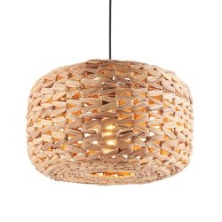 Lampa wisząca okrągła pleciona naturalna z rattanu boho designerska rustykalna Toca 109207 ENDON