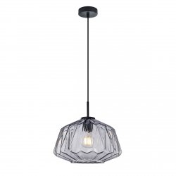 Lampa wisząca szklana Italux Antita PND-3644-1-BK-SG dymiona czarna na żarówkę E27