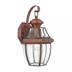 Kinkiet zewnętrzny Newbury M postarzana miedź, latarnia ścienna Elstad Lighting QZ-NEWBURY2-M-AC