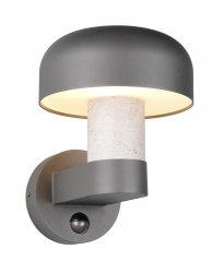 Nowoczesny kinkiet zewnętrzny szary kształt grzybka klasyczny minimalistyczny aluminiowy betonowy dekor czujnik ruchu FRASER IP54 262569178 Trio