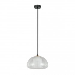 Szklana lampa wisząca Feder Italux PND-61001A-BK biały/przeźroczysty
