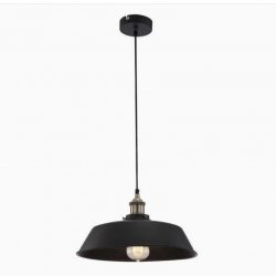Czarna lampa wisząca ozdobna metalowa industrialna minimalistyczna KUND 15067 Globo
