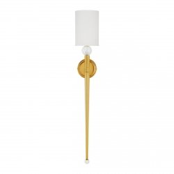 Lampa ścienna kinkiet metalowy złoty elegancki klasyczny minimalistyczny biały klosz DAMA ST-8436 AGB-CE GOLD Step Into Design