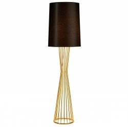 Czarna lampka podłogowa stojąca tkaninowy abażur designerska podstawa minimalistyczna klasyczna nowoczesna FILO MF1235 Step Into Design