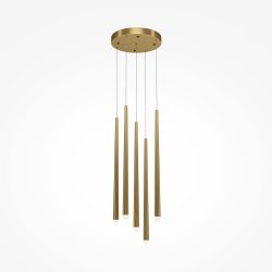 Lampa wisząca sopel LED aluminium mosiężna regulacja wysokości nad stół dekoracyjna Cascade MAYTONI MOD132PL-L30BSK
