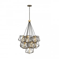 Lampa wisząca Astrid geometryczna 11 źródło światła odsłonięte żarówki HK-ASTRID-11P HINKLEY