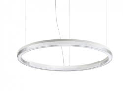 Designerska biała lampa wisząca LED okrągła ring nowoczesna dekoracyjna minimalistyczna Crown sp d80 339146 Ideal Lux 