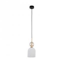 Lampa wisząca szklany klosz z wgłębieniami i dekoracyją kulą designerska uniwersalna SOPHIA 11020 TK-LIGHTING