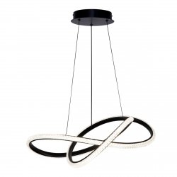 Lampa wisząca falista LED czarna dekoracyjna w nowoczesnym stylu zmiana barwy światła Almera PND-64728-BK Italux