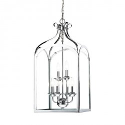 Klasyczna Lampa Wisząca Chrom Klatka SENATOR SEN0650 DAR LIGHTING