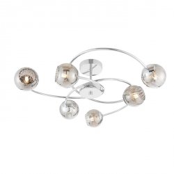 Designerski Plafon Sufitowy Chrom Szklane Klosze AERITH 73582 ENDON