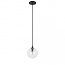 Czarna molekularna lampa wisząca transparentny szklany klosz 12cm BUBBLES 1 AZ5918 + AZ5955 Azzardo 