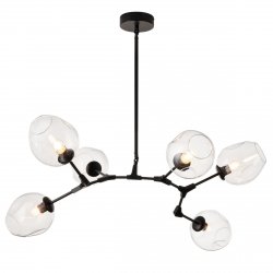 Lampa wisząca bursztynowo czarna 130cm szklane klosze nowoczesna minimalistyczna klasyczna dekoracyjna MODERN ORCHID-6 ST-1232-6 Step Into Design