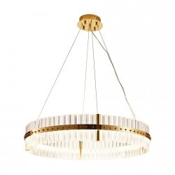 Lampa wisząca LED kryształowa złota okrągła 85cm glamour designerska elegancka nowoczesna ponadczasowa AURA DN925-85 Step Into Design