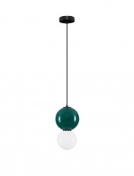 Minimalistyczna lampa wisząca LED szklany klosz kule zielona i biała uniwersalna nowoczesna JORELIA LE45253 Luces Exclusivas