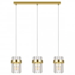 Złota lampa wisząca Vetro Light Prestige LP-2910/3L GD nad stół jadalniana glamour