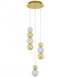 Molekularna ZŁOTA Lampa Wisząca Kule Glamour LUCES EXCLUSIVAS PONCE LE42700 Kryształowy Żyrandol Do Salonu Art Deco