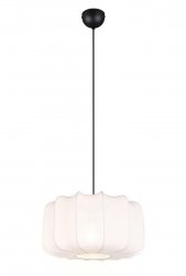 Lampa wisząca tkaninowa biała owalna industrialna minimalistyczna nowoczesna klasyczna nad stół do sypialni do salonu MADELINE R31971901 Rl