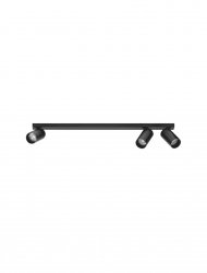 Klasyczna lampa sufitowa 3-płomienna listwa regulowane czarne tuby aluminiowa uniwersalna minimalistyczna FALORIA LE45649 Luces Exclusivas