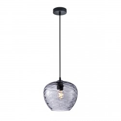 Lampa wisząca Italux Bresco PND-3033-1-BK-SG Niebieski Dymiony szkło 1xE27