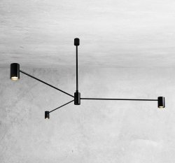 DESIGNERSKA CZARNA LAMPA SUFITOWA SHILO DAKATA 5648 LED CZARNE TUBY LOFT