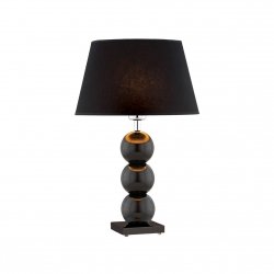 Lampa stołowa lampka nocna elegancka finezyjna szklane czarne kule podstawa tkaninowy czarny abażur FUDŻI 3623 Argon
