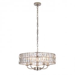 Szklany Żyrandol Świecznikowy Glamour Nikiel CLIFTON 104467 ENDON