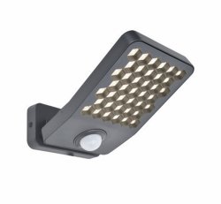 Lampa zewnętrzna kinkiet LED nowoczesna minimalistyczna szara aluminiowa klasyczna ATLANTIS - CZUJNIK RUCHU IP54 7801602118 LUTEC