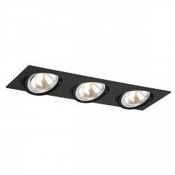 Nowoczesna lampa podtynkowa wpuszczana czarna potrójna regulowana sufit podwieszany OLIMP 1329 Argon