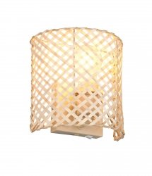 Lampa ścienna kinkiet owalny pleciony bambusowy brązowy boho rystykalny industrialny minimalistyczny BINA R20101026 Rl