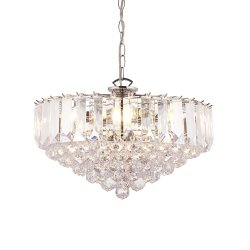 Szklana lampa wisząca chromowana okrągła designerska nowoczesna salonowa Fargo FARGO-18CH ENDON
