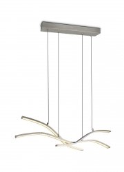 Nowoczesna lampa wisząca LED srebrna metalowa faliste listwy na pilota SPIDER 332810307 Trio