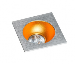 Nowoczesna oprawa podtynkowa kwardratowa alumininiowa + złoty HUGO 1 AZ1733 + AZ0824 Azzardo