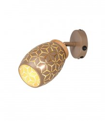 Nowoczesny kinkiet lampa ścienna brązowa regulowana tuba klasyczna w stylu orientalnym metalowa drewniany dekor BIDAR R81571765 Rl