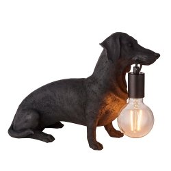 Lampka stołowa nocna czarna designerska nowoczesna dekoracyjna na komodę Daschund 101188 ENDON