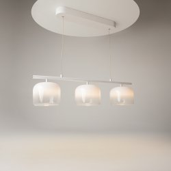 Lampa wisząca LED biała potrójna szklane klosze dekoracyjna do salonu kuchni sypialni Spirito MOD286PL-L12W3K Maytoni