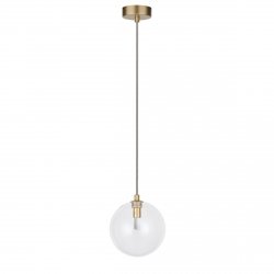 Złota molekularna lampa wisząca transparentny szklany klosz 15cm BUBBLES 1 AZ5954 + AZ5884 Azzardo 