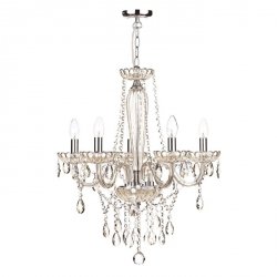 Szklany Żyrandol Świecznikowy Glamour Kryształowe Elementy RAPHAEL RAP0506 DAR LIGHTING