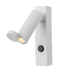 Designerski kinkiet ścienny LED biały nowoczesny reflektor z włącznikiem regulowany MIRI LP-1507/1W WH Light Prestige
