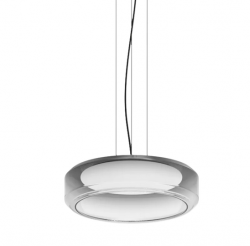 Wyjątkowa szklana lampa wisząca z podwójnym szklanym kloszem efekt dymu TOPICO SP D45 333045 Ideal Lux