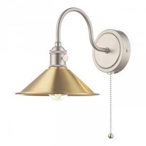 Chrom Kinkiet Ścienny Vintage Mosiądzowany Klosz HADANO HAD0761-01 DAR LIGHTING